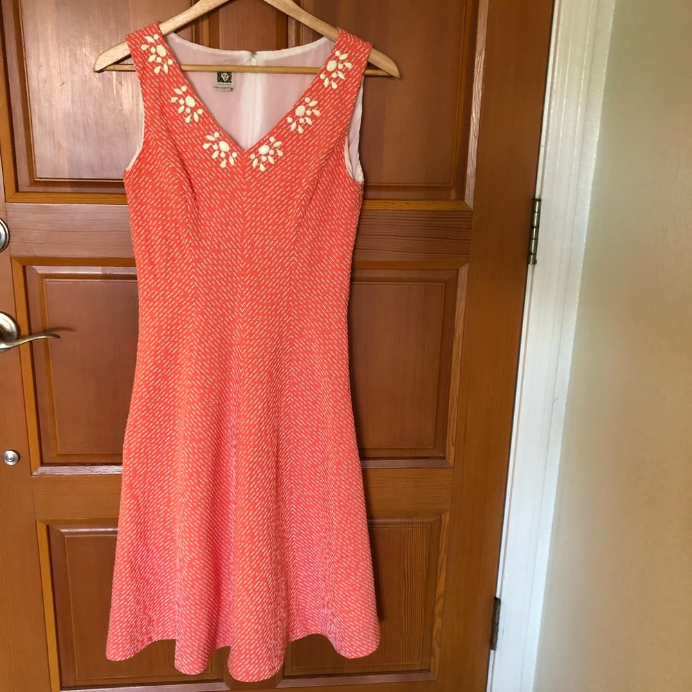 Anne Klein orange/coral fit and flare sundress